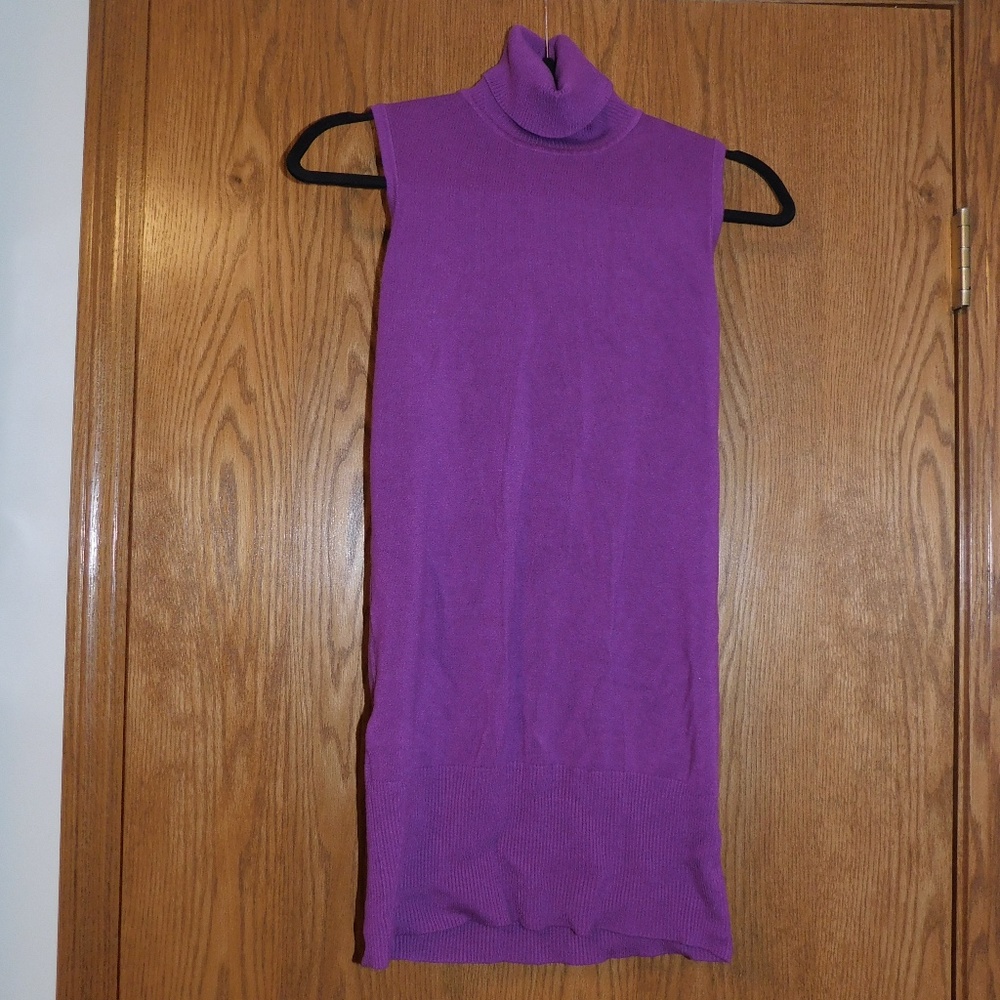 Sleeveless Turtleneck Racer Back Sweater